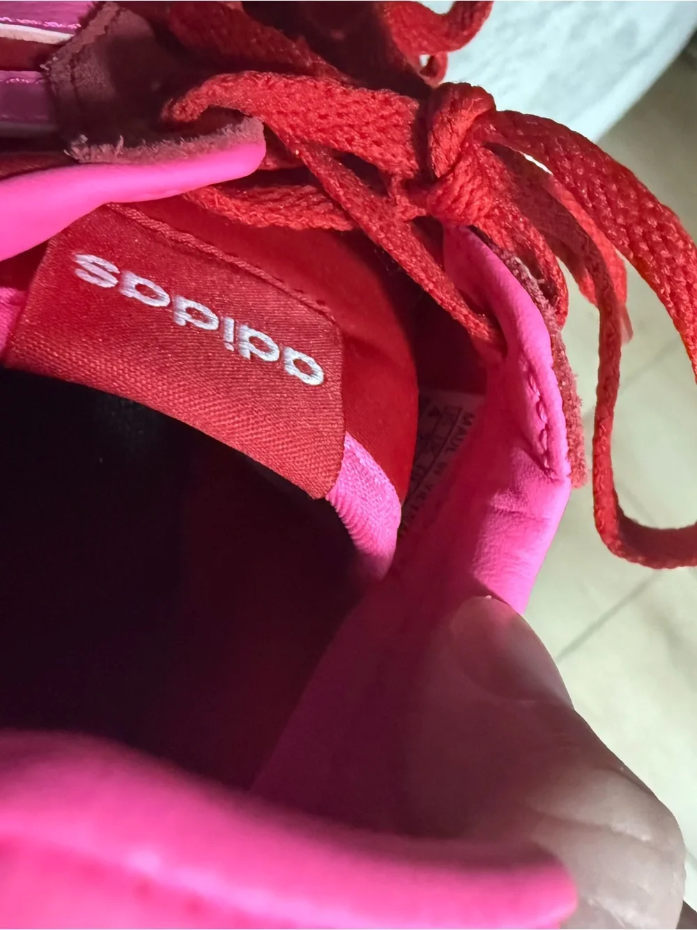 Kids Red & Pink Athletic Adidas Sneakers